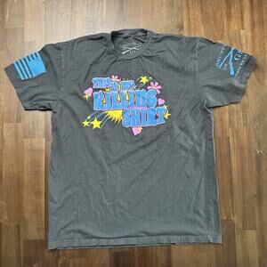 Grunt Style Shirt Mens Large Gray This Is My Killing Shirt Graphic USA Flag